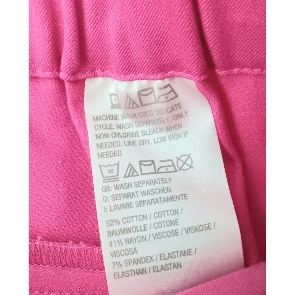 Isaac Mizrahi Live! Pants Womens 16P Petite Pants Pink Stretch Icon Ankle Pocket
